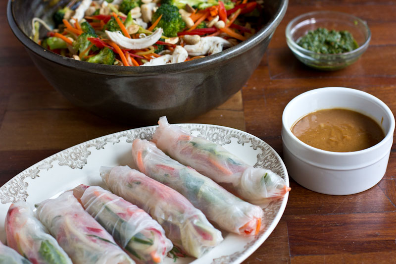 Poo Pear spring rolls